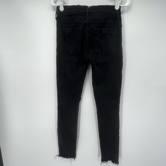 Express Black Mid Rise Rough Hem Jeggings Size 0 Women’s - Picture 3 of 5